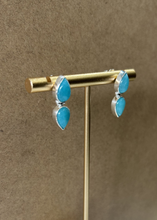 Load image into Gallery viewer, Andrea Dangle Amazonite Earrings | Silver