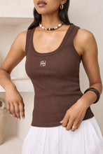 Load image into Gallery viewer, Zoe Contour Rib Tank Top | Chocolate