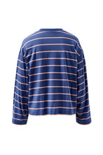 Load image into Gallery viewer, Beau Long Sleeve Slouchy Tee | Navy/Pink Clay
