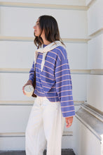 Load image into Gallery viewer, Beau Long Sleeve Slouchy Tee | Navy/Pink Clay