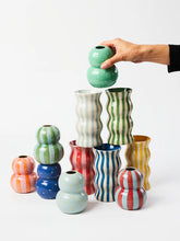 Load image into Gallery viewer, Fonda Dotty Vase | Pale Blue Yellow