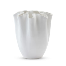 Load image into Gallery viewer, Chloe Matte White Ripple Vase