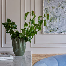 Load image into Gallery viewer, Chloe Dark Green Ripple Vase