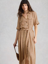 Load image into Gallery viewer, Tiff Linen Blend Shirt Dress | Natural Multi