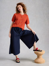 Load image into Gallery viewer, Lauryn Poplin Wide Leg Crop Pant | Dark Navy
