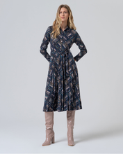 Load image into Gallery viewer, Geometric Print Shirt Dress | Blue