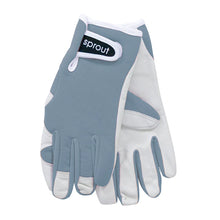 Load image into Gallery viewer, Sprout goatskin gloves in dusty blue against a white background.