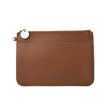 Load image into Gallery viewer, Flat Pouch | Tan Saffiano