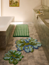 Load image into Gallery viewer, Tulip Blue Green Bath Mat