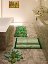 Load image into Gallery viewer, Striped Reversible Bath Mat | Green