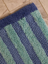 Load image into Gallery viewer, Striped Reversible Bath Mat | Blue