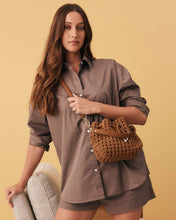 Load image into Gallery viewer, Box Weave Bucket Bag | Tan