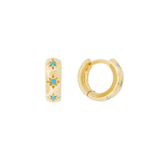 Load image into Gallery viewer, Turquoise Starburst Huggies