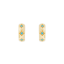 Load image into Gallery viewer, Turquoise Starburst Huggies