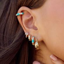 Load image into Gallery viewer, Turquoise Starburst Huggies
