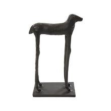 Load image into Gallery viewer, Black metal dog sculpture on a white background
