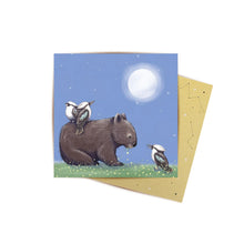 Load image into Gallery viewer, Mini Card Nighttime Wombat