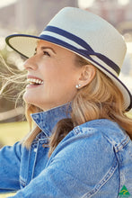 Load image into Gallery viewer, Windsor Fedora Ivory/Navy