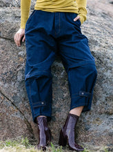 Load image into Gallery viewer, M.A.Dainty Trucker Jeans | Dark Denim w/ Tobacco tie