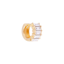 Load image into Gallery viewer, White Crystal Baguette Huggies