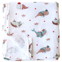 Load image into Gallery viewer, Muslin Swaddle | Whales