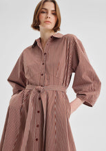 Load image into Gallery viewer, McKenna Stripe Dress | Chocolate