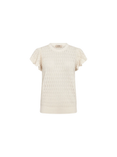 Load image into Gallery viewer, Ganna Pattern O-Neck Knit Top | Ecru