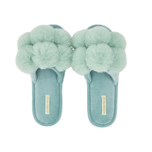 Load image into Gallery viewer, Cosy Luxe Pom Pom Slippers | Mist Green