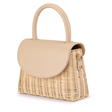 Load image into Gallery viewer, Elle Wicker Top Handle Bag | Natural