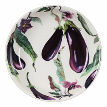 Load image into Gallery viewer, Vegetable Garden Aubergine &amp; Flowers Pasta Bowl | Medium