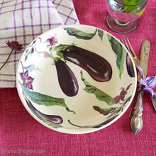 Load image into Gallery viewer, Vegetable Garden Aubergine &amp; Flowers Pasta Bowl | Medium
