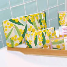 Load image into Gallery viewer, Linen Cotton Cosmetic Bag Small | Golden Wattle