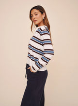 Load image into Gallery viewer, Love Sleeve Placket Pullover | Garnet Stripe