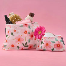 Load image into Gallery viewer, Linen Cosmetic Bag | Meadow Blush