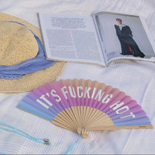 Load image into Gallery viewer, Hand Fan w/Gift Box " Fucking hot" gradient - Glow in the dark