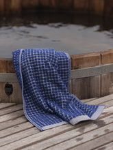 Load image into Gallery viewer, Nero Cotton Hand Towel | Cobalt/Cream