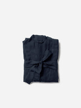 Load image into Gallery viewer, Blue Black Mens Linen Robe