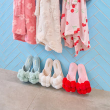 Load image into Gallery viewer, Cosy Luxe Pom Pom Slippers | Mist Green