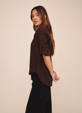 Load image into Gallery viewer, Split Back Button Down Shirt | Dark Chestnut