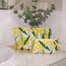 Load image into Gallery viewer, Linen Cotton Cosmetic Bag Large | Golden Wattle