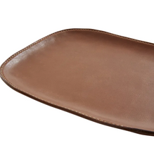 Load image into Gallery viewer, Tan Leather Valet Tray w Stitching
